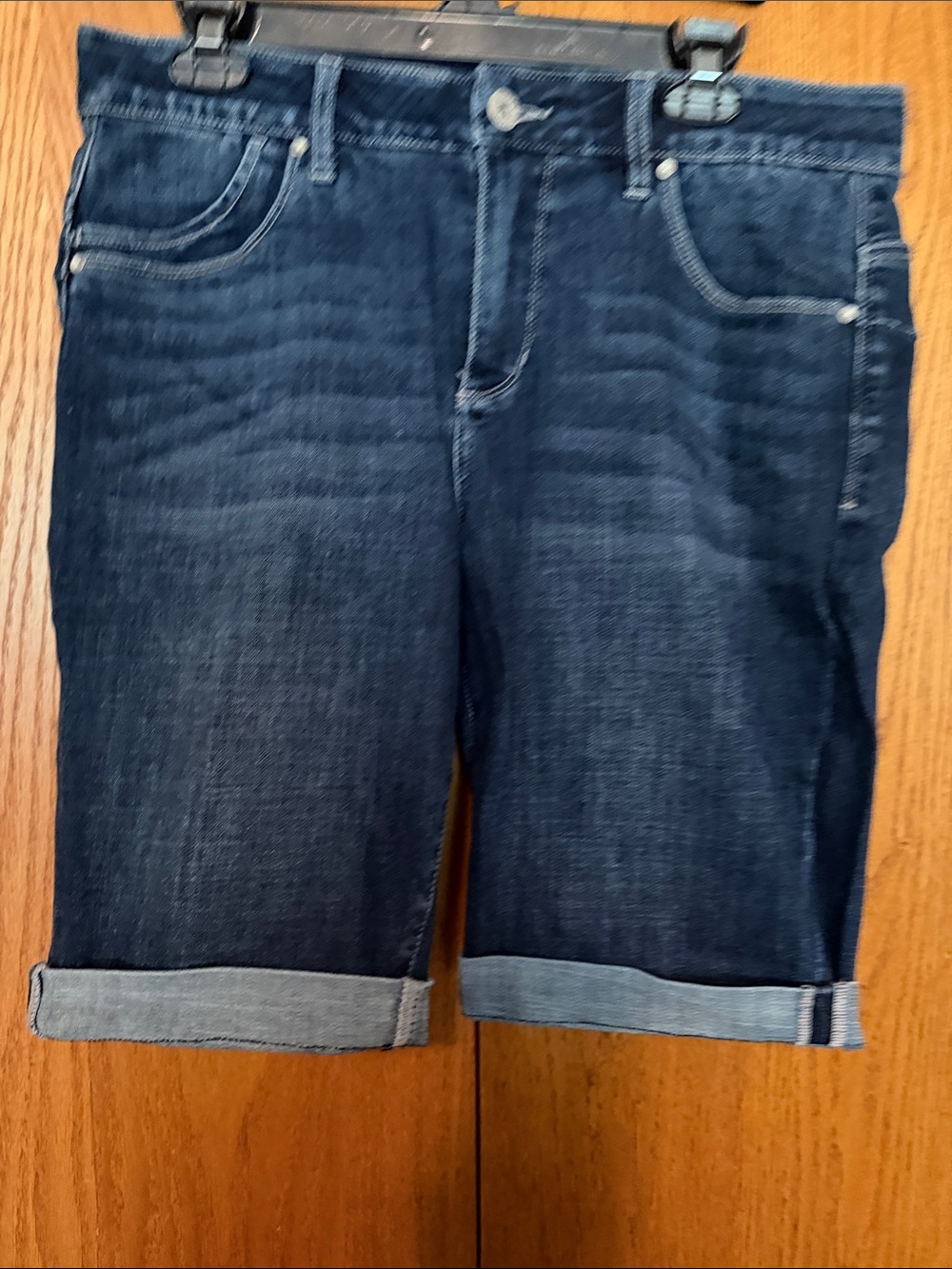 women’s Jag Dark Blue Denim Roll-Cuff Shorts